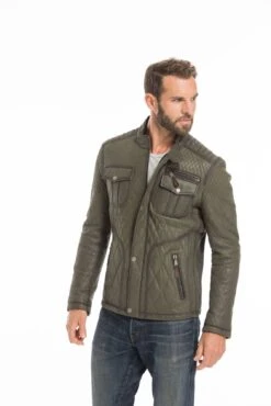 Veste Cuir Homme Verte " ASSENCIO " -Maroquinerie cg23hommeassensiogreen24234 076877300 1645 26092022