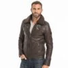 Blouson Cuir Homme Marron " AUBIN "