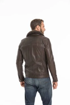 Blouson Cuir Homme Marron " AUBIN " -Maroquinerie cg23hommeaubinmarron25324 080383700 1648 26092022
