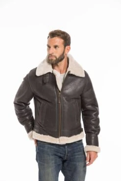 Bombardier Mouton Homme Marron " BOMBARDIER 2 " -Maroquinerie cg23hommebombardier2marron25567 073114300 1650 26092022