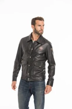 Blouson Cuir Homme 24 H Du Mans Steeve Mc Queen " CHARLIE " 19 Blouson Cuir Homme 24 H Du Mans Steeve Mc Queen " CHARLIE " -Maroquinerie cg23hommecharlienoir24290 098908900 1655 26092022
