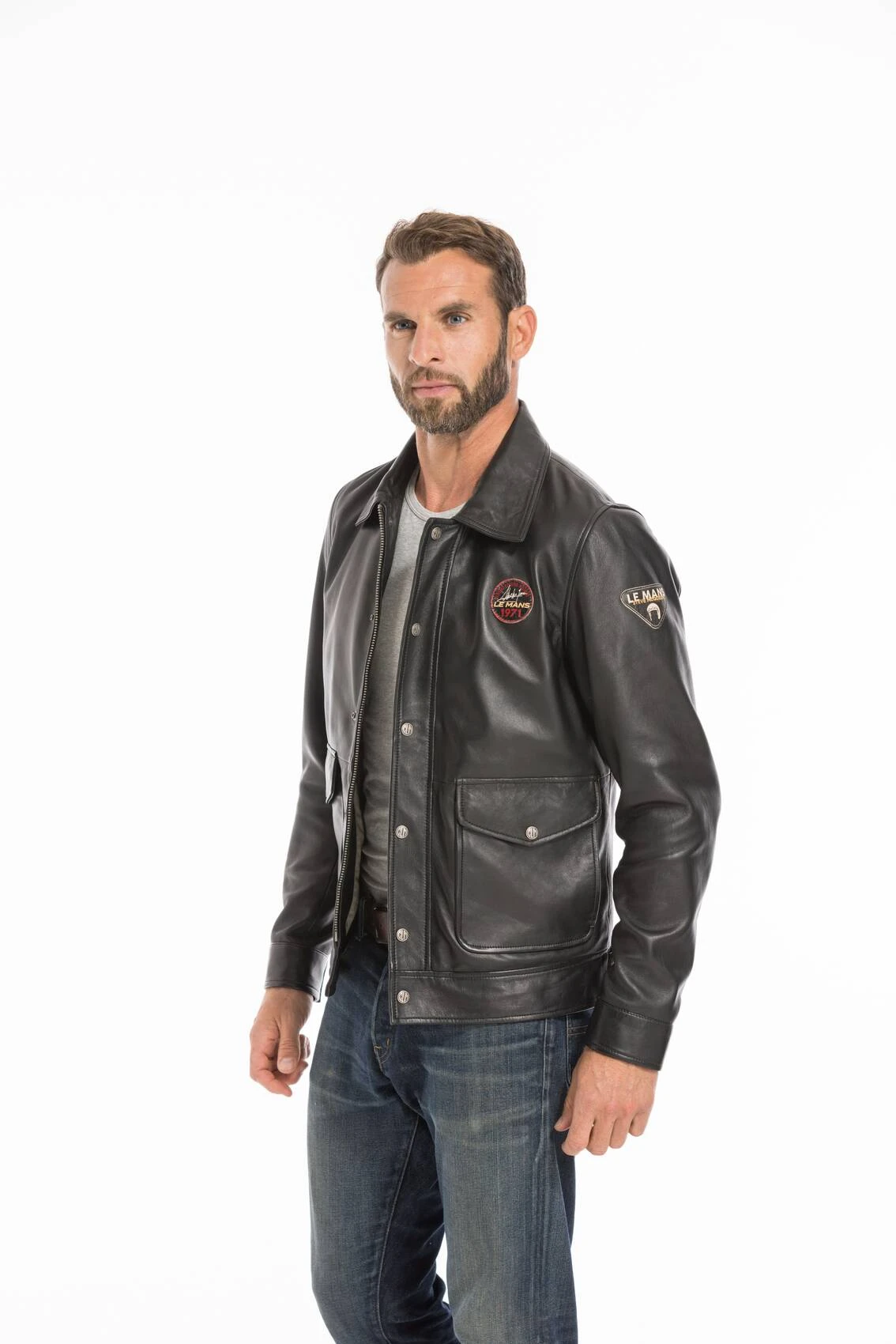 Blouson Cuir Homme 24 H Du Mans Steeve Mc Queen " CHARLIE " 13 Blouson Cuir Homme 24 H Du Mans Steeve Mc Queen " CHARLIE " – Image 13