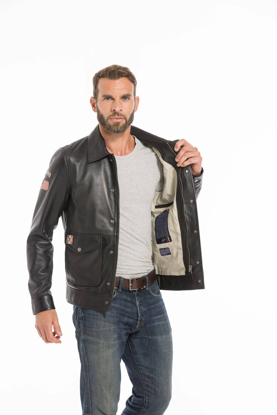 Blouson Cuir Homme 24 H Du Mans Steeve Mc Queen " CHARLIE " 9 Blouson Cuir Homme 24 H Du Mans Steeve Mc Queen " CHARLIE " – Image 9
