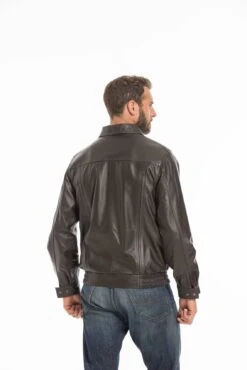 Blouson En Cuir D'agneau Marron Pour Homme Classique " DIPLOMATE " -Maroquinerie cg23hommediplomatemarron25691 061013100 1826 26092022