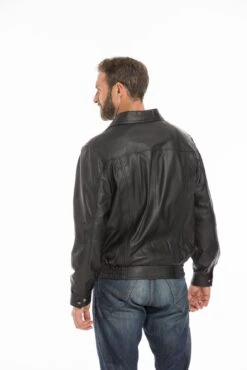 Blouson En Cuir D'agneau Noir Pour Homme Classique " DIPLOMATE " -Maroquinerie cg23hommediplomatenoir25844 079685200 1827 26092022