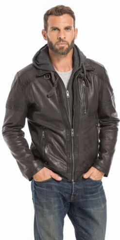 Blouson Cuir Homme Agneau Dark Olive " FRANCKY " -Maroquinerie cg23hommefranckydarkol 028313400 1030 27092022
