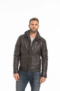 Blouson Cuir Homme Agneau Dark Olive " FRANCKY " -Maroquinerie cg23hommefranckydarkolive25668 096085300 1030 27092022