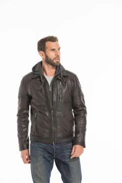 Blouson Cuir Homme Agneau Dark Olive " FRANCKY " -Maroquinerie cg23hommefranckydarkolive25669 034613300 1030 27092022