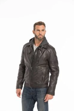 Blouson Cuir Homme Agneau Dark Olive " FRANCKY " -Maroquinerie cg23hommefranckydarkolive25671 023909300 1030 27092022