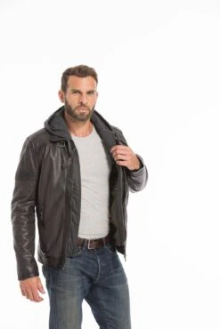 Blouson Cuir Homme Agneau Dark Olive " FRANCKY " -Maroquinerie cg23hommefranckydarkolive25685 097970600 1030 27092022