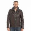 Blouson Cuir Homme Agneau Tabac " FRANCKY "