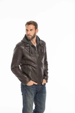 Blouson Cuir Homme Agneau Tabac " FRANCKY " -Maroquinerie cg23hommefranckytabac25348 022351500 1031 27092022