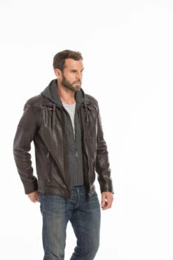 Blouson Cuir Homme Agneau Tabac " FRANCKY " -Maroquinerie cg23hommefranckytabac25353 034024100 1031 27092022