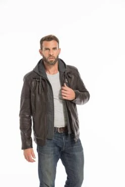 Blouson Cuir Homme Agneau Tabac " FRANCKY " -Maroquinerie cg23hommefranckytabac25356 042817200 1032 27092022