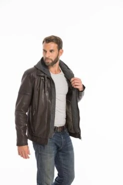 Blouson Cuir Homme Agneau Tabac " FRANCKY " -Maroquinerie cg23hommefranckytabac25357 009987500 1031 27092022