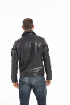 Blouson Cuir Homme Patrouille De France Navy " JAEGGER " -Maroquinerie cg23hommejaeggernavy24848 020275200 1037 27092022