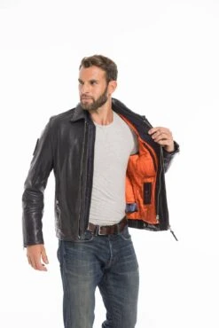 Blouson Cuir Homme Patrouille De France Navy " JAEGGER " -Maroquinerie cg23hommejaeggernavy24857 1 017225800 1038 27092022