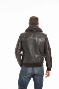 Blouson Cuir Homme Vachette Marron Schott Style Pilote Aviateur " LC 1380 " -Maroquinerie cg23hommelc1380marron25050 044886800 1052 23092022