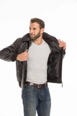 Blouson Cuir Homme Vachette Marron Schott Style Pilote Aviateur " LC 1380 "