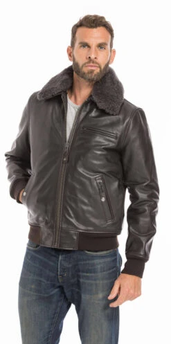 Blouson Cuir Homme Vachette Marron Schott Style Pilote Aviateur " LC 1380 " -Maroquinerie cg23hommelc1380marron2 087473600 1625 23092022