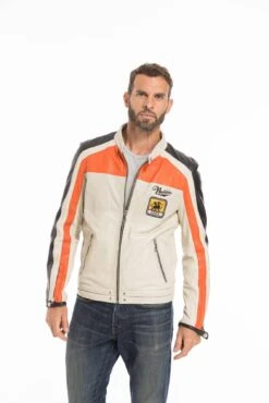 Blouson Cuir Homme Redskins " NOTY TRIPWAY " 20 Blouson Cuir Homme Redskins " NOTY TRIPWAY " -Maroquinerie cg23hommenotytripwaywhiteorangeblack24718 088952000 1041 27092022