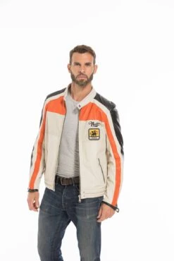 Blouson Cuir Homme Redskins " NOTY TRIPWAY " 21 Blouson Cuir Homme Redskins " NOTY TRIPWAY " -Maroquinerie cg23hommenotytripwaywhiteorangeblack24724 027613600 1041 27092022