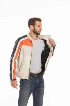 Blouson Cuir Homme Redskins " NOTY TRIPWAY " 27 Blouson Cuir Homme Redskins " NOTY TRIPWAY " -Maroquinerie cg23hommenotytripwaywhiteorangeblack24729 039233200 1040 27092022