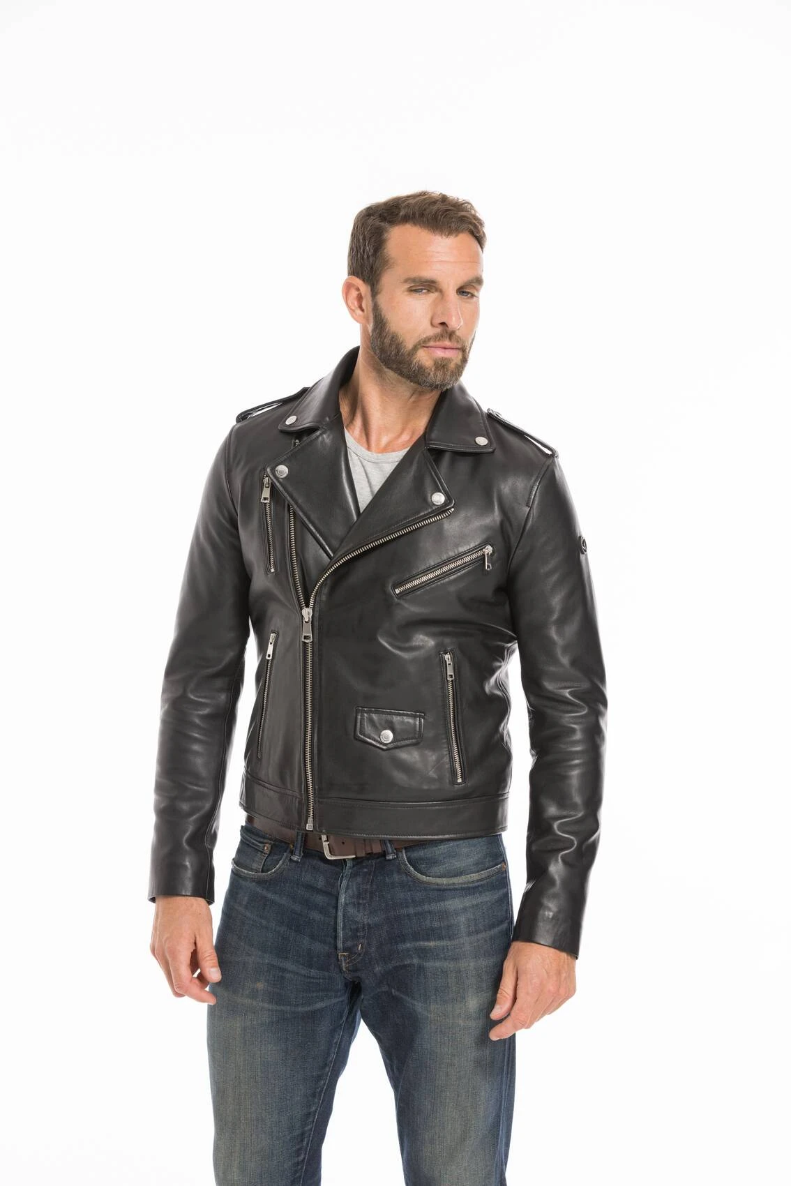Blouson Cuir Homme Noir Redskins " SPEDSTER STONER " 5 Blouson Cuir Homme Noir Redskins " SPEDSTER STONER " – Image 5