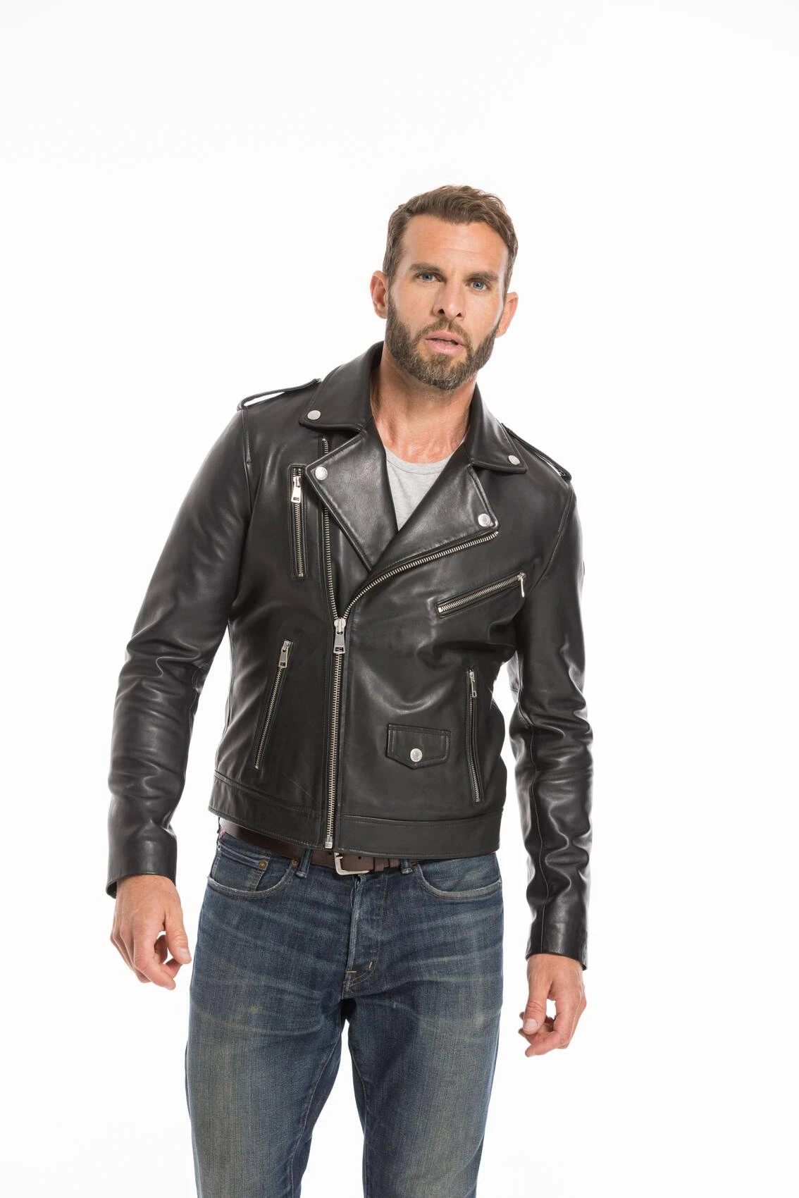 Blouson Cuir Homme Noir Redskins " SPEDSTER STONER " 6 Blouson Cuir Homme Noir Redskins " SPEDSTER STONER " – Image 6