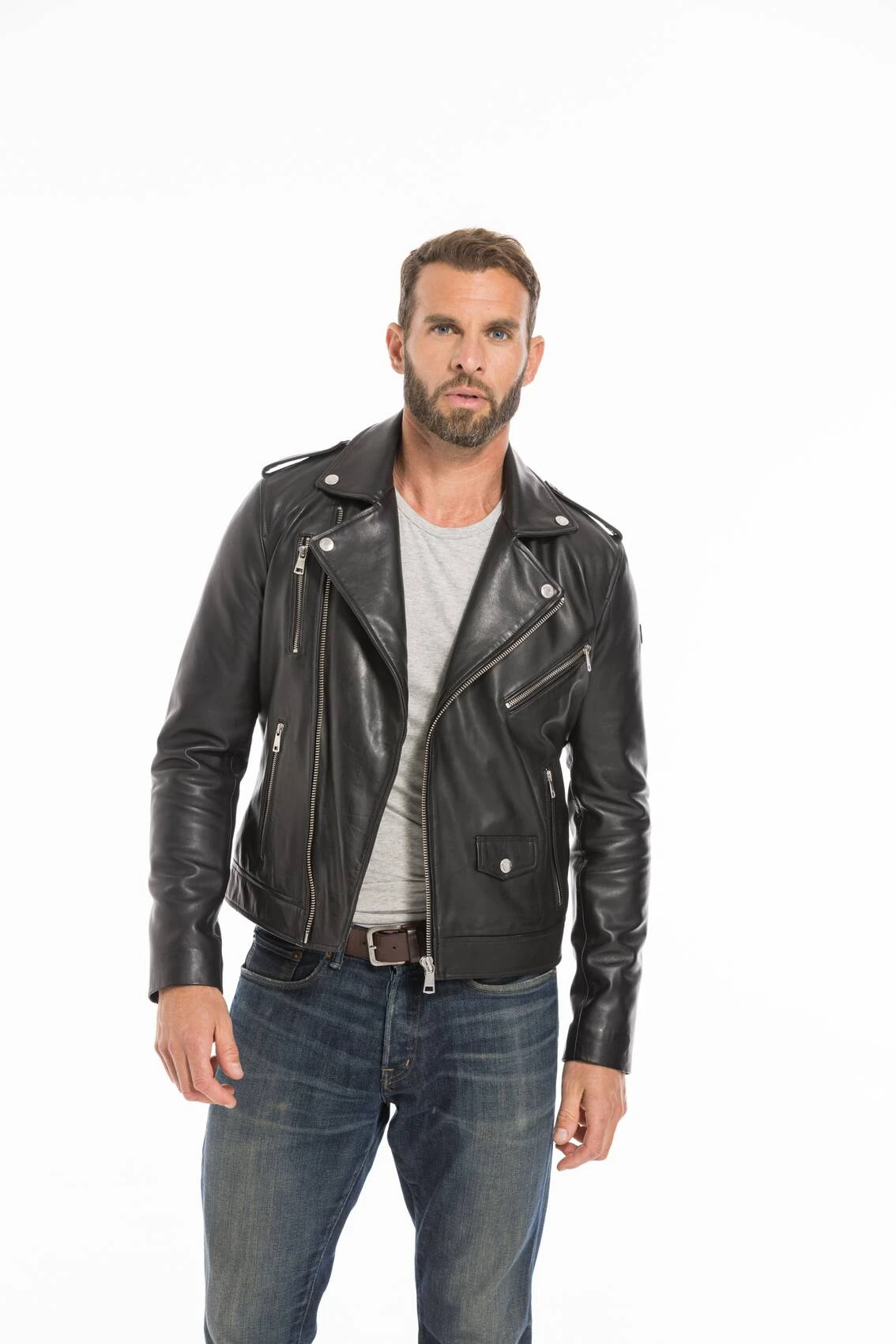 Blouson Cuir Homme Noir Redskins " SPEDSTER STONER " 7 Blouson Cuir Homme Noir Redskins " SPEDSTER STONER " – Image 7