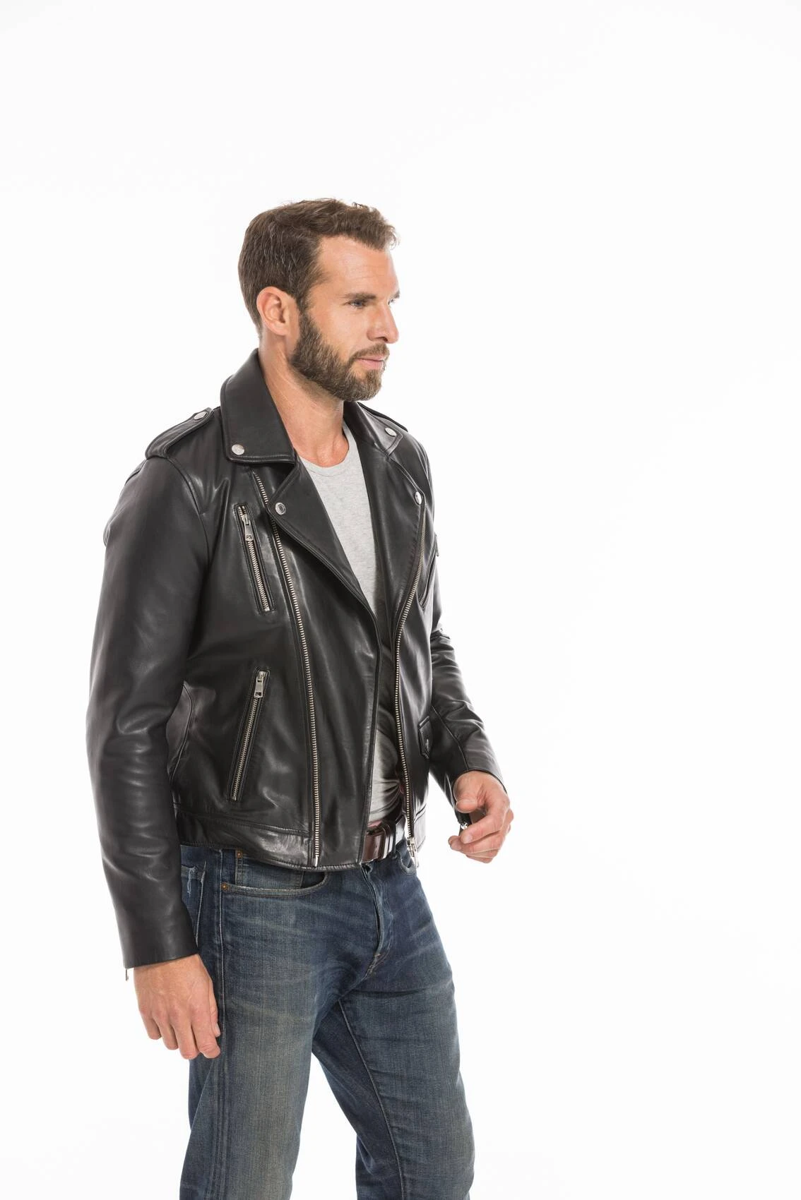 Blouson Cuir Homme Noir Redskins " SPEDSTER STONER " 2 Blouson Cuir Homme Noir Redskins " SPEDSTER STONER " – Image 2