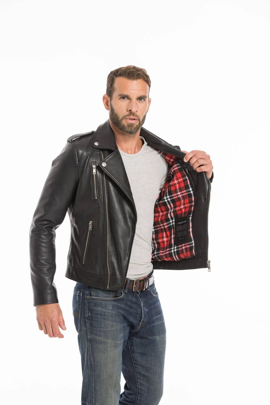 Blouson Cuir Homme Noir Redskins " SPEDSTER STONER " 11 Blouson Cuir Homme Noir Redskins " SPEDSTER STONER " – Image 11