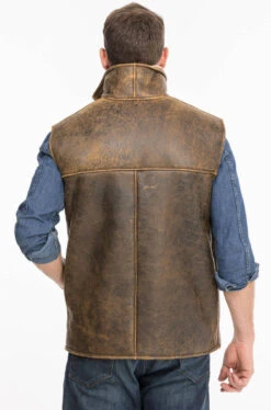 Gilets Sans Manche Mouton "Chamonix" Marron Vieilli -Maroquinerie chamonix10 097810500 1416 08102021