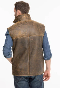 Gilets Sans Manche Mouton "Chamonix" Marron Vieilli -Maroquinerie chamonix11 046272500 1416 08102021