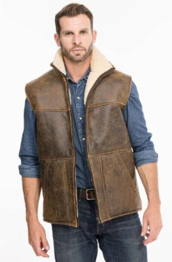 Gilets Sans Manche Mouton "Chamonix" Marron Vieilli -Maroquinerie chamonix1 066491200 1416 08102021