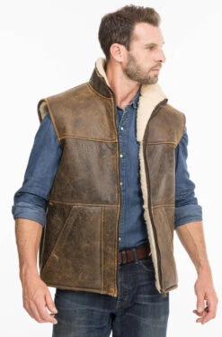 Gilets Sans Manche Mouton "Chamonix" Marron Vieilli -Maroquinerie chamonix2 080689800 1416 08102021