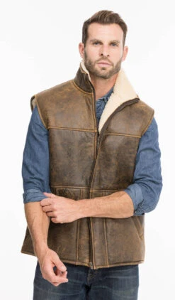 Gilets Sans Manche Mouton "Chamonix" Marron Vieilli -Maroquinerie chamonix3 005418900 1416 08102021