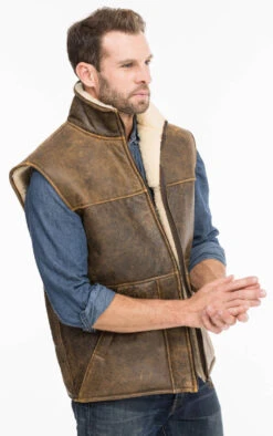Gilets Sans Manche Mouton "Chamonix" Marron Vieilli -Maroquinerie chamonix5 019097600 1416 08102021