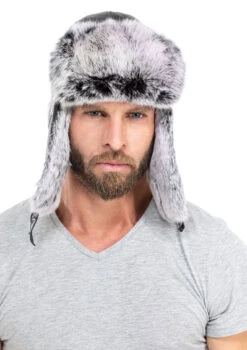 Chapka Agneau + Lapin Noir / Gris " EMIL " -Maroquinerie chapka emil fourrure 4 067534600 1102 02102019