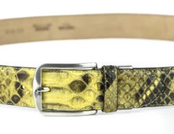 Ceinture Cuir Python Naturel Exotique Amarillo " 325 "
