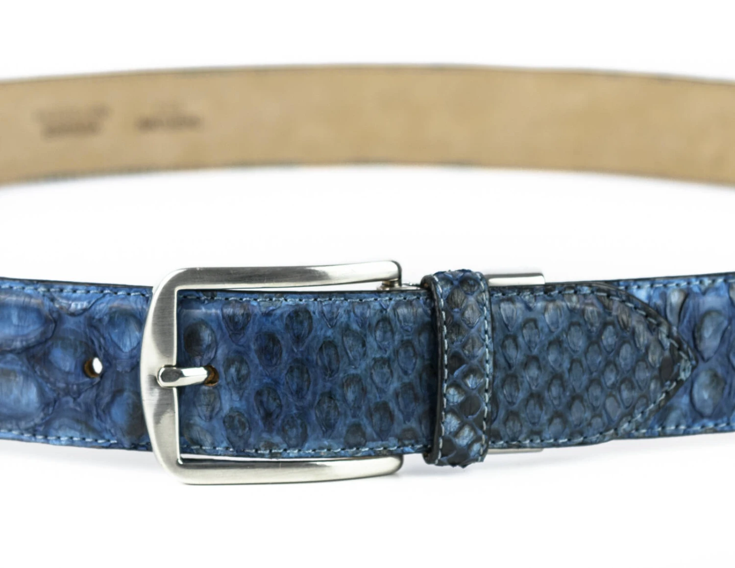 Ceinture Cuir Python Naturel Exotique Azul " 326 " 1 Ceinture Cuir Python Naturel Exotique Azul " 326 "