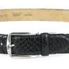 Ceinture Cuir Python Naturel Exotique Noir " 319 "