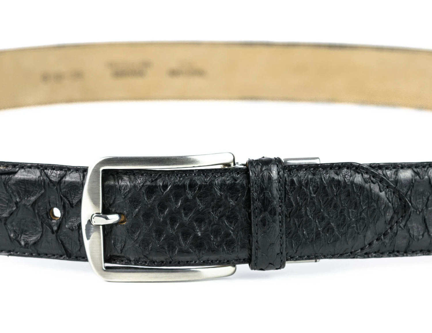 Ceinture Cuir Python Naturel Exotique Noir " 319 " 1 Ceinture Cuir Python Naturel Exotique Noir " 319 "