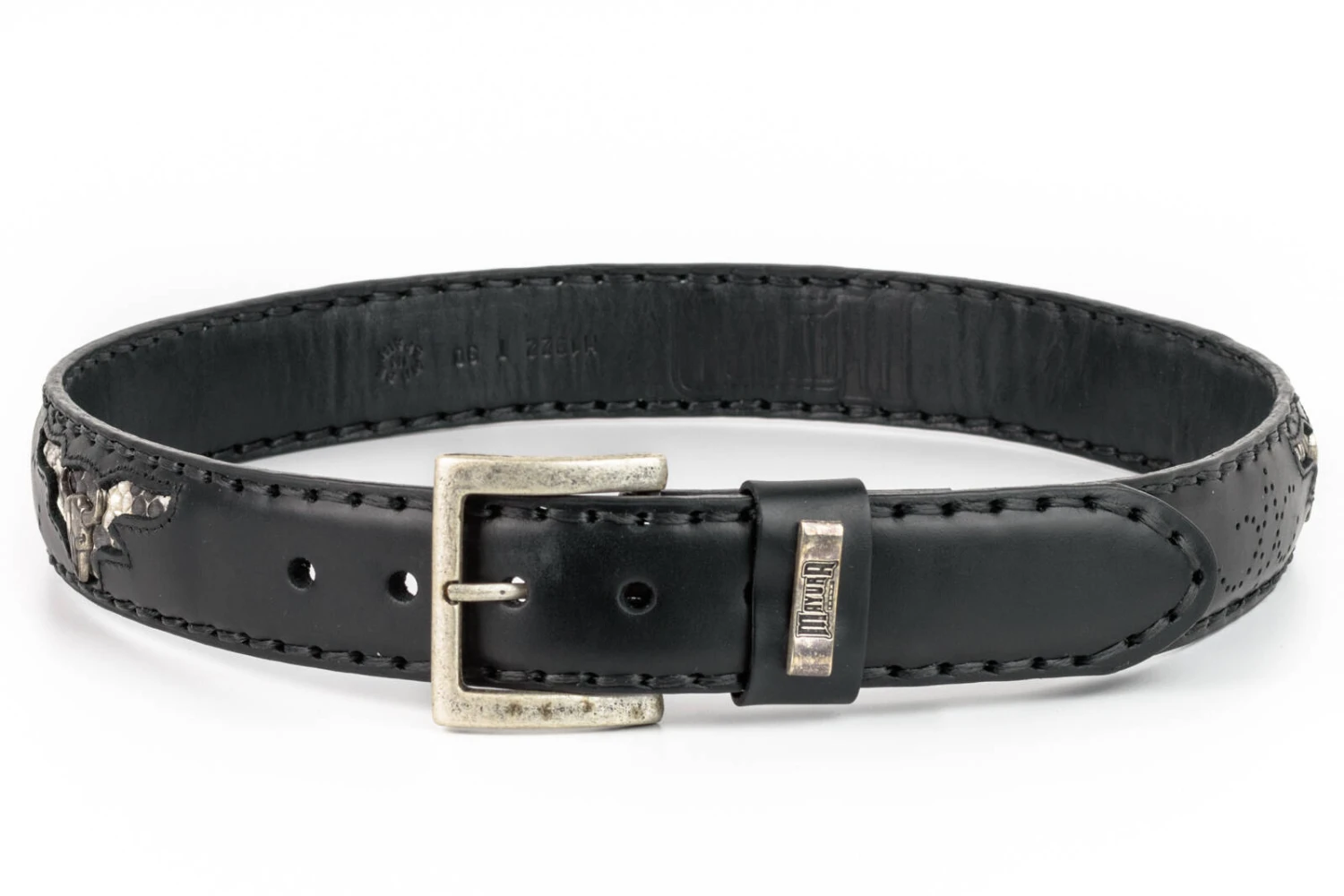 Ceinture Cuir Vachette + Python Noir " 225 " 3 Ceinture Cuir Vachette + Python Noir " 225 " – Image 3