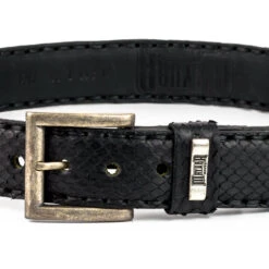 Ceinture Cuir Crocodile Et Python Noir " 227 "