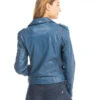 Blouson Cuir Femme Daytona Bleu " PAULA "