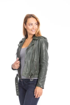 Blouson Cuir Femme Daytona Kaki " PAULA " -Maroquinerie cuirsguignard2024101849khaki1649 041434800 0959 28092023