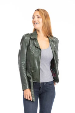 Blouson Cuir Femme Daytona Kaki " PAULA " -Maroquinerie cuirsguignard2024101849khaki1654 017890300 1659 26092023