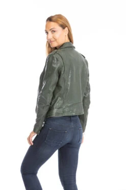 Blouson Cuir Femme Daytona Kaki " PAULA " -Maroquinerie cuirsguignard2024101849khaki1657 093046800 1659 26092023