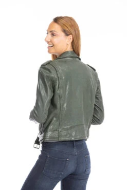 Blouson Cuir Femme Daytona Kaki " PAULA " -Maroquinerie cuirsguignard2024101849khaki1658 002740300 0959 28092023